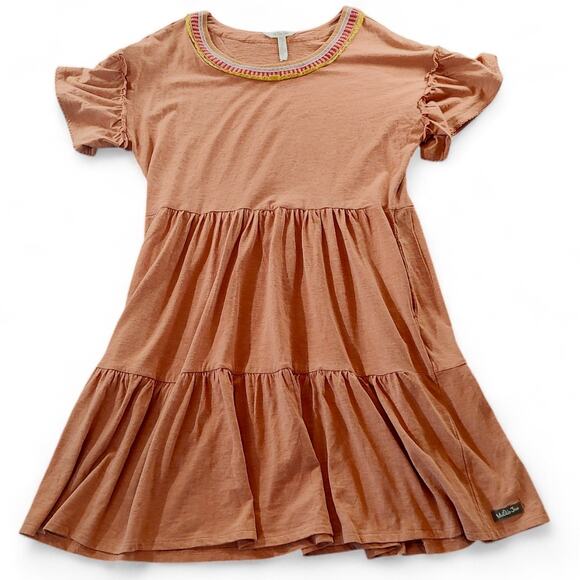 Matilda Jane Heart to Heart Homeroom Tiered Dress Fall Pockets Orange Womens S - Picture 2 of 6